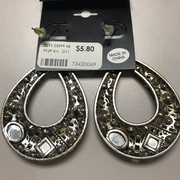 Blue and silver statement earrings - Picture 2 of 2